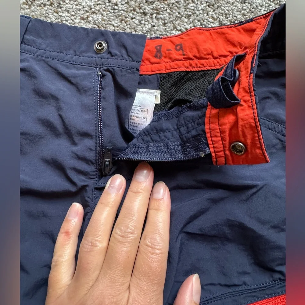 Kids Navy Blue & Red/orange Outdoor outfit